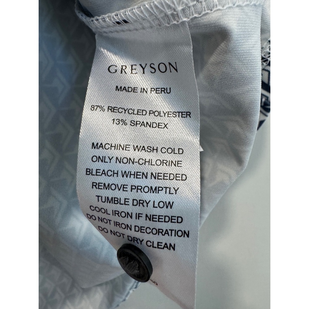 GREYSON Women's Golf Polo Shirt Size S Blue Geometric Print‎ Short Sleeve - Picture 4 of 9